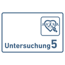 Praxisschild Acrylglas / Folienaufkleber Untersuchung 1-9 mit Piktogramm Arzt zum Kleben