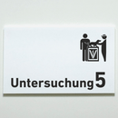 Praxisschild Acrylglas / Folienaufkleber Untersuchung 1-9 mit Piktogramm Tierarzt zum Kleben (Kopie)