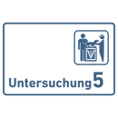 Praxisschild Acrylglas / Folienaufkleber Untersuchung 1-9 mit Piktogramm Tierarzt zum Kleben (Kopie)