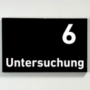 Praxisschild Acrylglas / Folienaufkleber Untersuchung 1-9 zum Kleben