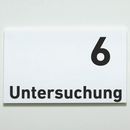 Praxisschild Acrylglas / Folienaufkleber Untersuchung 1-9 zum Kleben
