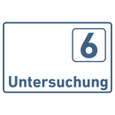 Praxisschild Acrylglas / Folienaufkleber Untersuchung 1-9 zum Kleben