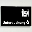 Praxisschild Acrylglas / Folienaufkleber Untersuchung 1-9 mit Piktogramm Tierarzt zum Kleben (Kopie)