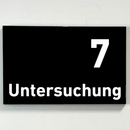 Praxisschild Acrylglas / Folienaufkleber Untersuchung 1-9 zum Kleben