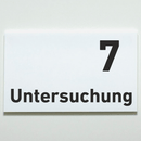 Praxisschild Acrylglas / Folienaufkleber Untersuchung 1-9 zum Kleben