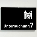 Praxisschild Acrylglas / Folienaufkleber Untersuchung 1-9 mit Piktogramm Tierarzt zum Kleben (Kopie)
