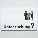 Praxisschild Acrylglas / Folienaufkleber Untersuchung 1-9 mit Piktogramm Tierarzt zum Kleben (Kopie)
