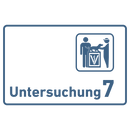 Praxisschild Acrylglas / Folienaufkleber Untersuchung 1-9 mit Piktogramm Tierarzt zum Kleben (Kopie)