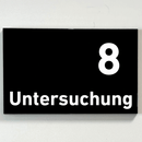 Praxisschild Acrylglas / Folienaufkleber Untersuchung 1-9 zum Kleben