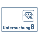 Praxisschild Acrylglas / Folienaufkleber Untersuchung 1-9 mit Piktogramm Arzt zum Kleben