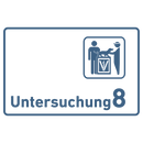 Praxisschild Acrylglas / Folienaufkleber Untersuchung 1-9 mit Piktogramm Tierarzt zum Kleben (Kopie)
