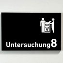 Praxisschild Acrylglas / Folienaufkleber Untersuchung 1-9 mit Piktogramm Tierarzt zum Kleben (Kopie)