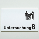 Praxisschild Acrylglas / Folienaufkleber Untersuchung 1-9 mit Piktogramm Tierarzt zum Kleben (Kopie)