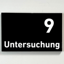 Praxisschild Acrylglas / Folienaufkleber Untersuchung 1-9 zum Kleben