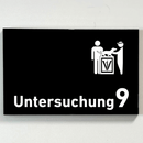 Praxisschild Acrylglas / Folienaufkleber Untersuchung 1-9 mit Piktogramm Tierarzt zum Kleben (Kopie)