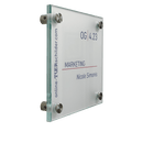 Türschild aus Glas in 27 Größen mit 4 Edelstahlhaltern zur Selbstbeschriftung - Türschilder Büro