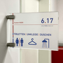 Türschilder Büro in 5 Größen aus Acrylglas mit Klemmhalter aus Edelstahl - Türschild Noer