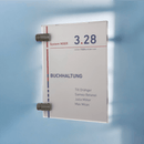 Türschilder Büro in 5 Größen aus Acrylglas mit Klemmhalter aus Edelstahl - Türschild Noer
