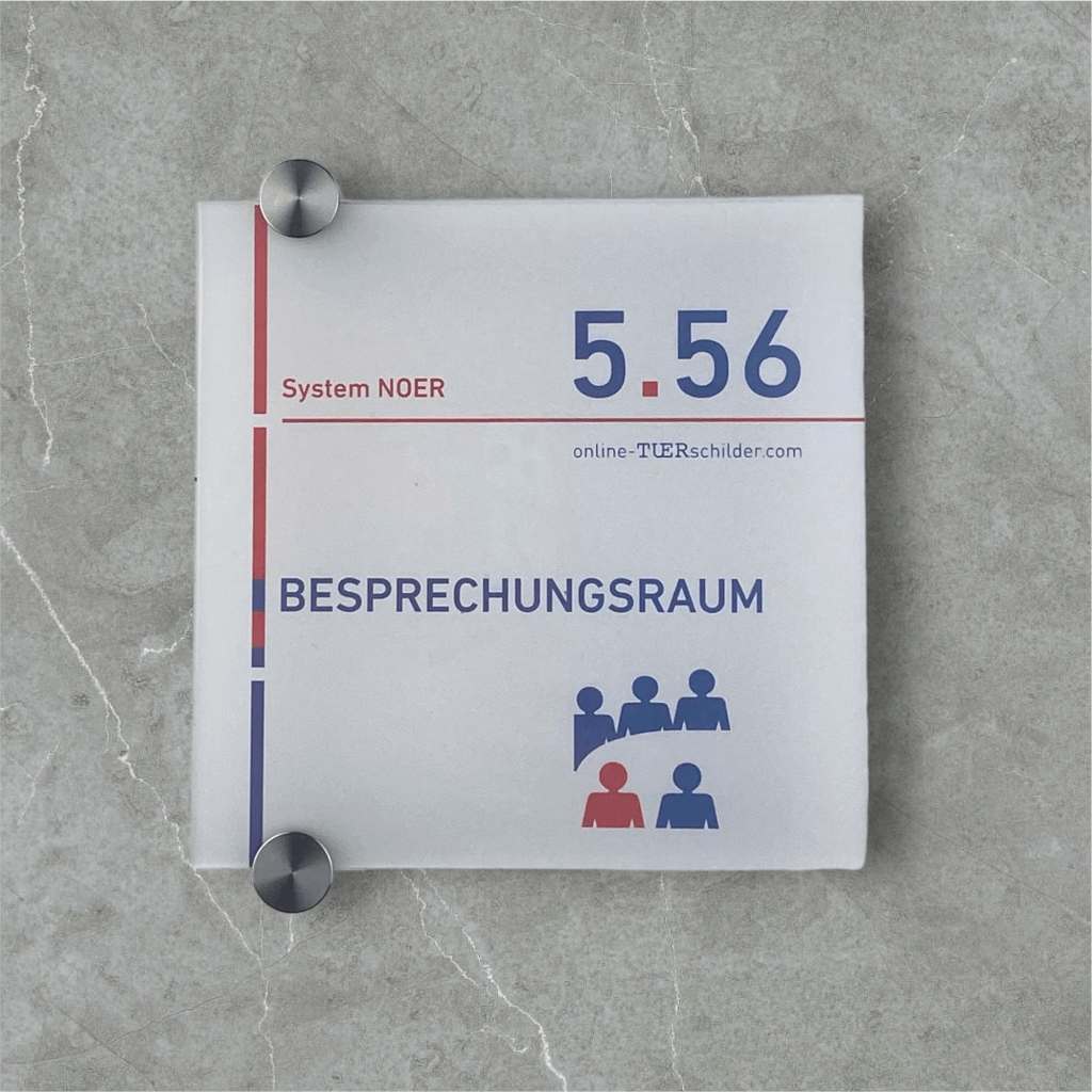 Türschilder in 5 Größen Acryl mit Klemmhalter aus Edelstahl - Türschild Noer