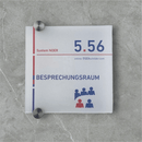 Türschilder Büro in 5 Größen aus Acrylglas mit Klemmhalter aus Edelstahl - Türschild Noer