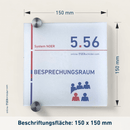 Türschilder Büro in 5 Größen aus Acrylglas mit Klemmhalter aus Edelstahl - Türschild Noer