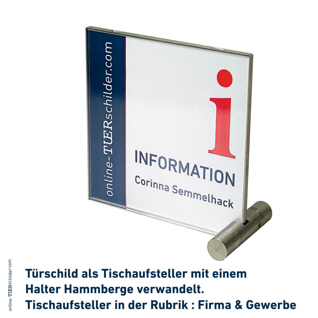 Türschilder Büro Laboe aus Acrylglas und Edelsstahlwanne (Türschild in 6 Größen verfügbar)