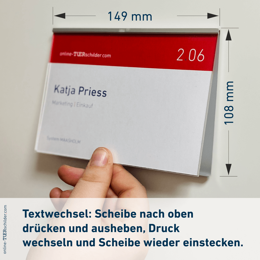 Türschild Maasholm in 9 Größen - Türschilder mit Alu Profil mit 2 mm Plexiglas