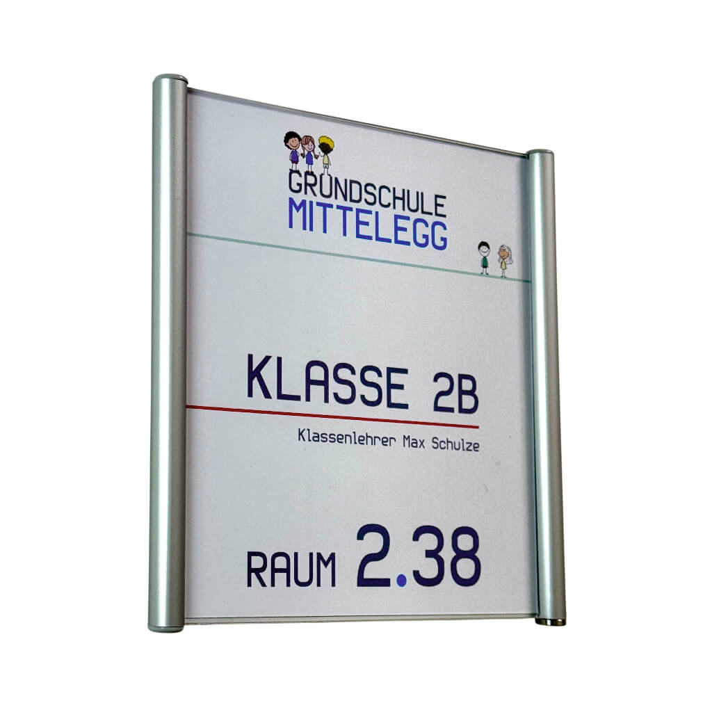 Türschilder für Schulen Marne in 10 Größen aus Alu-Profilrahmen Türschild mit Acrylglas Abdeckung