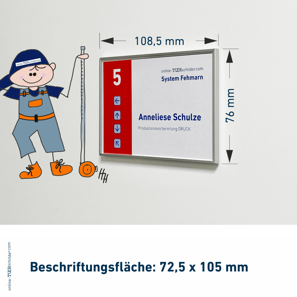 Türschild Büro Fehmarn in 19 Größen - Türschilder mit Alu Rahmen mit Acrylglas