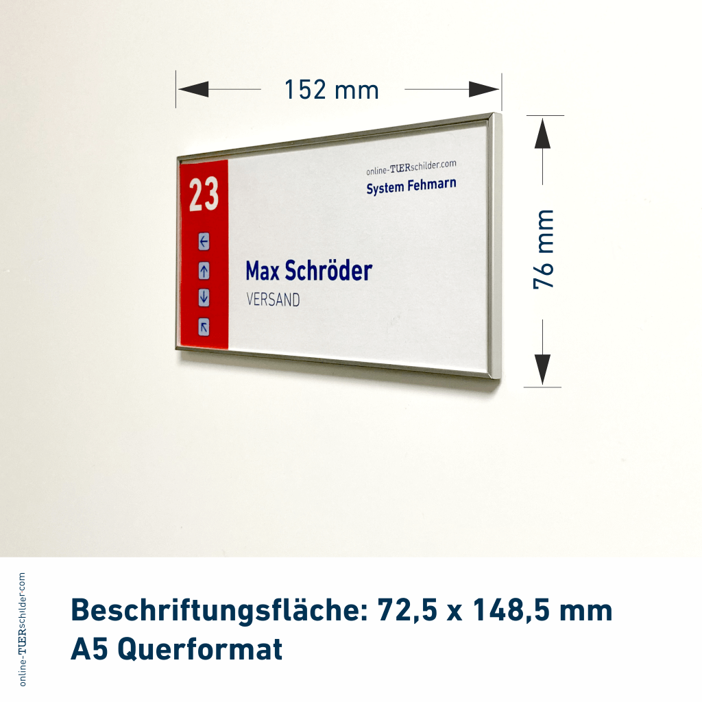 Türschild Büro Fehmarn in 19 Größen - Türschilder mit Alu Rahmen mit Acrylglas