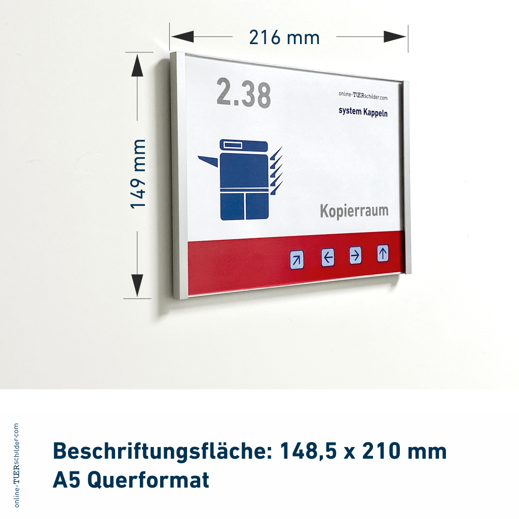 Türschilder in 9 Größen aus Alu-Stangenprofil, Acrylglas - Türschild Kappeln