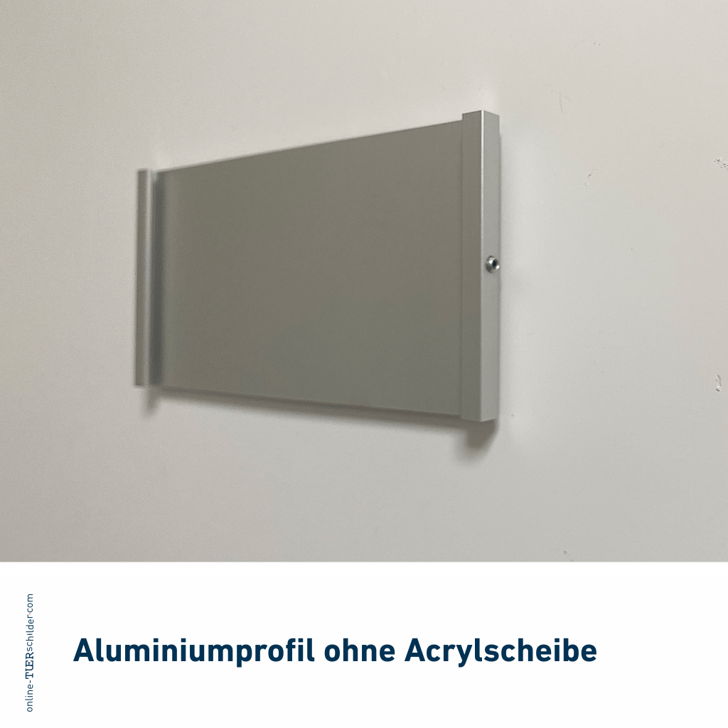 Türschilder in 9 Größen aus Alu-Stangenprofil, Acrylglas - Türschild Kappeln