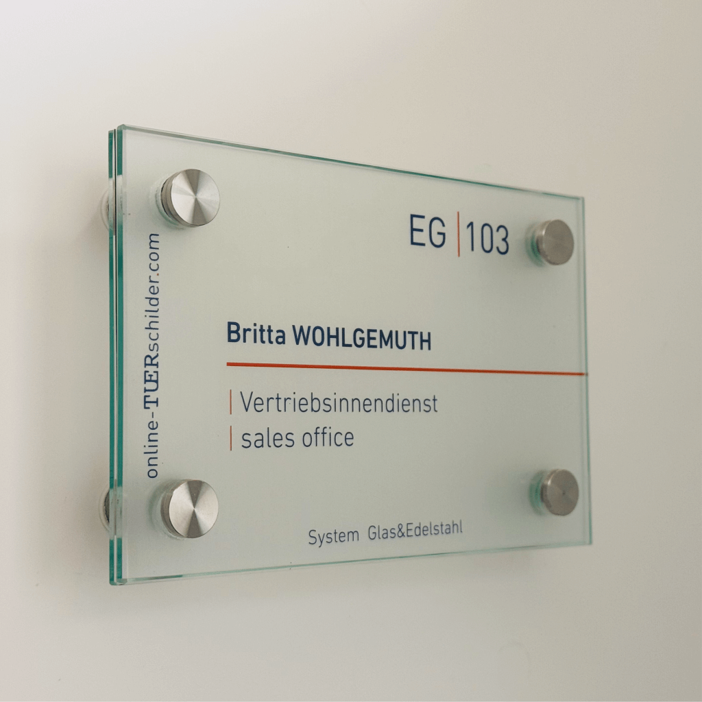Türschild Büro aus Glas 14