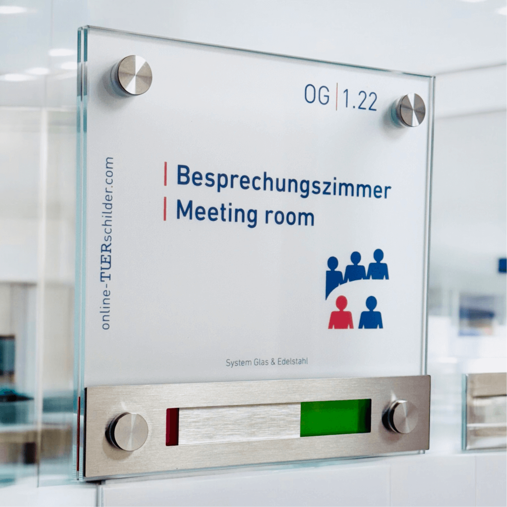 Türschild Büro aus Glas 17
