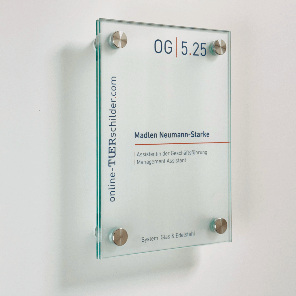 Türschild Büro aus Glas 19