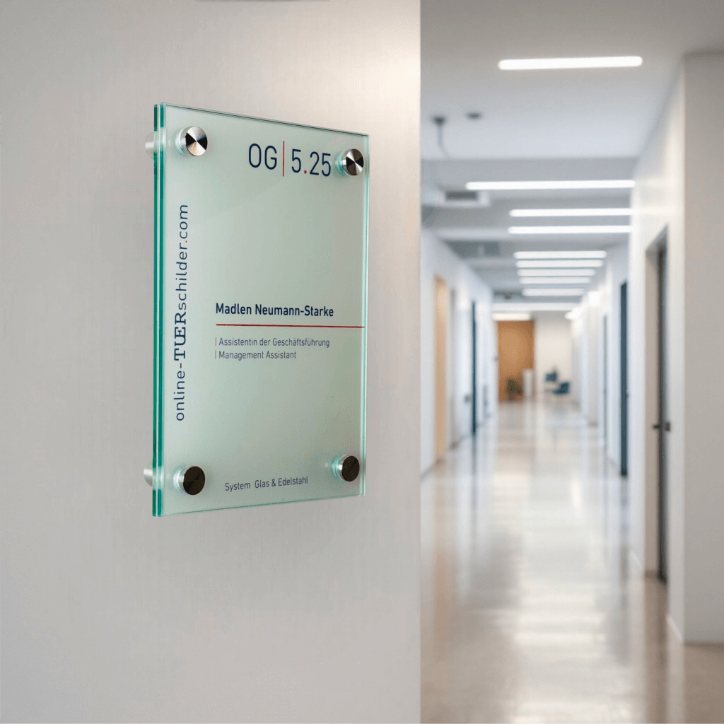 Türschild Büro aus Glas 18