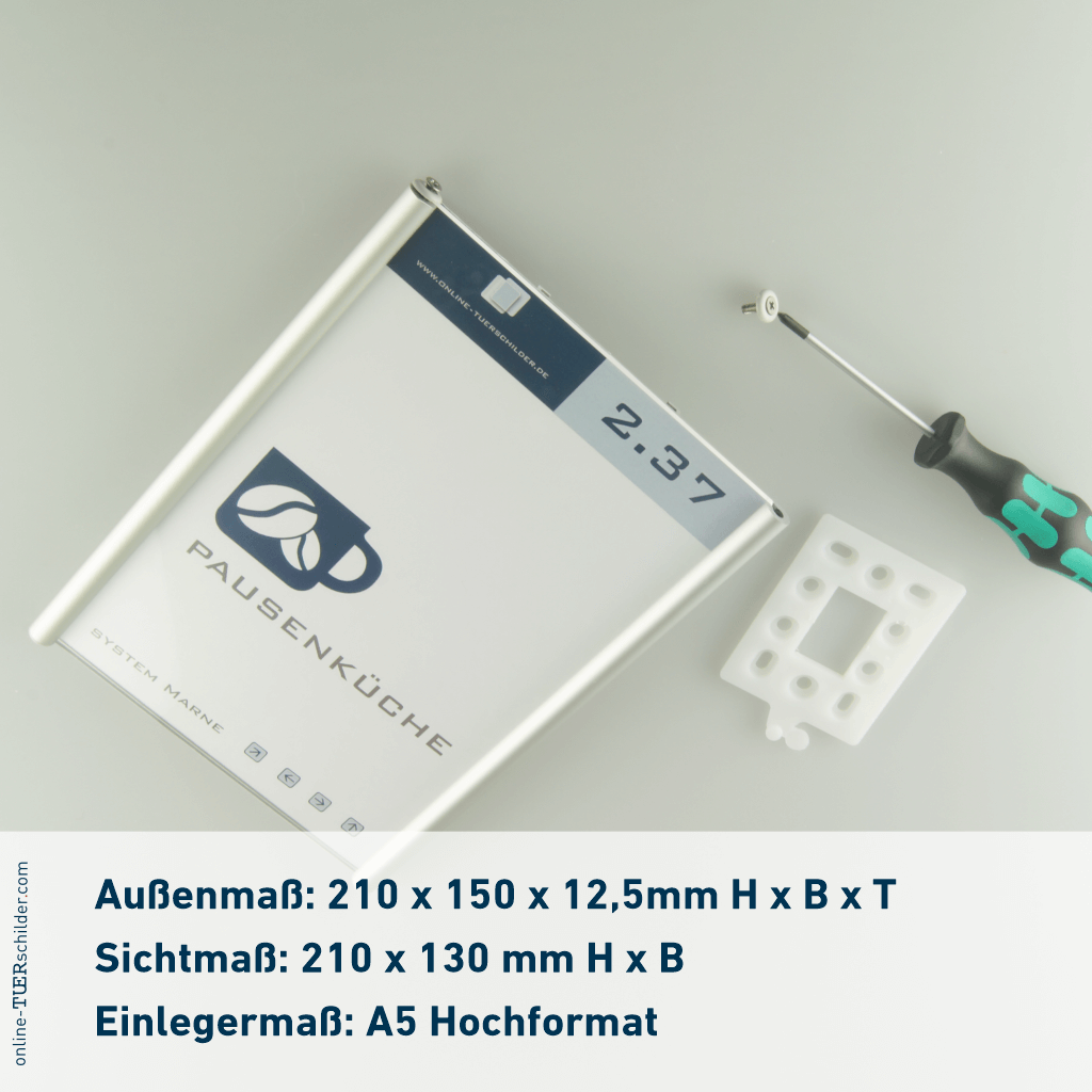 Türschild Marne in 10 Größen- Türschilder aus Alu - Profilrahmen mit Acrylglasabdeckung