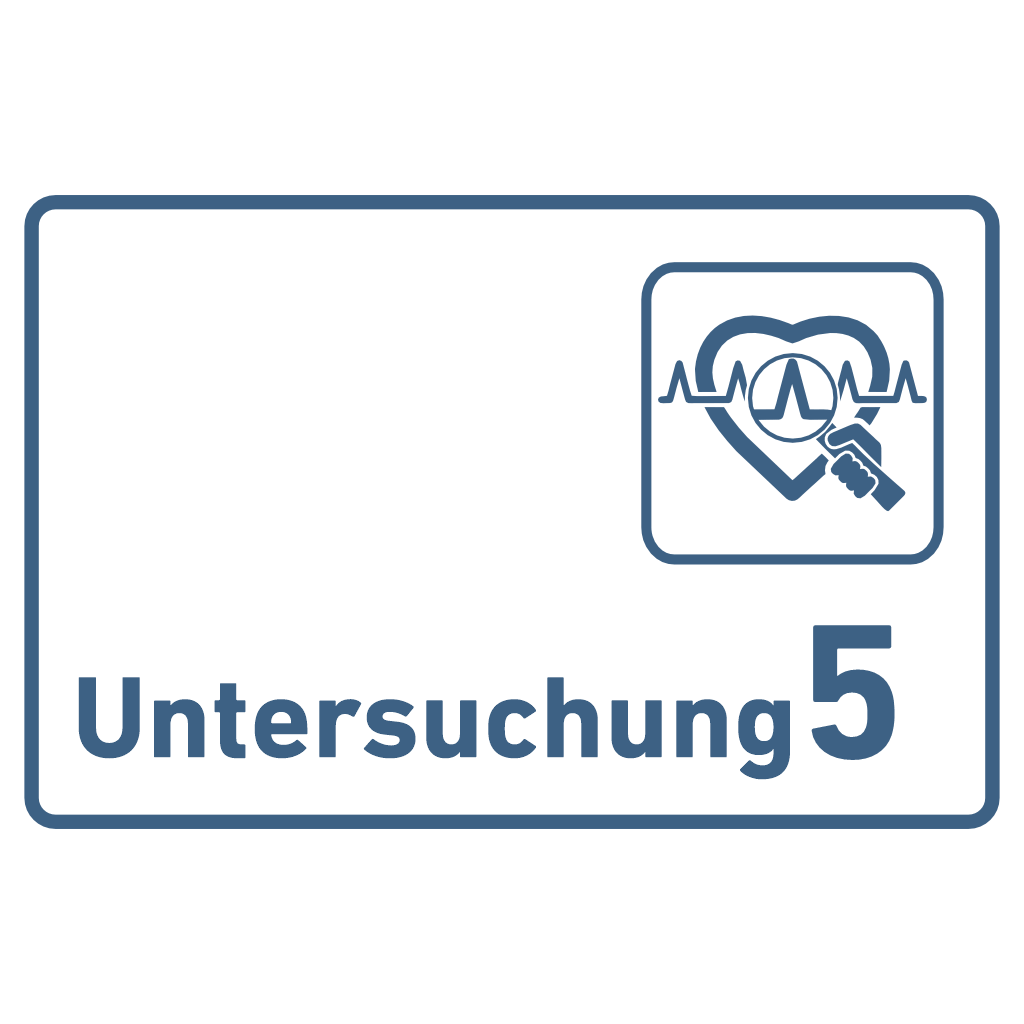 Untersuchung 1-9 mit Piktogramm Praxisschild Acrylglas-Folienaufkleber in 130 x 200 mm zum Kleben