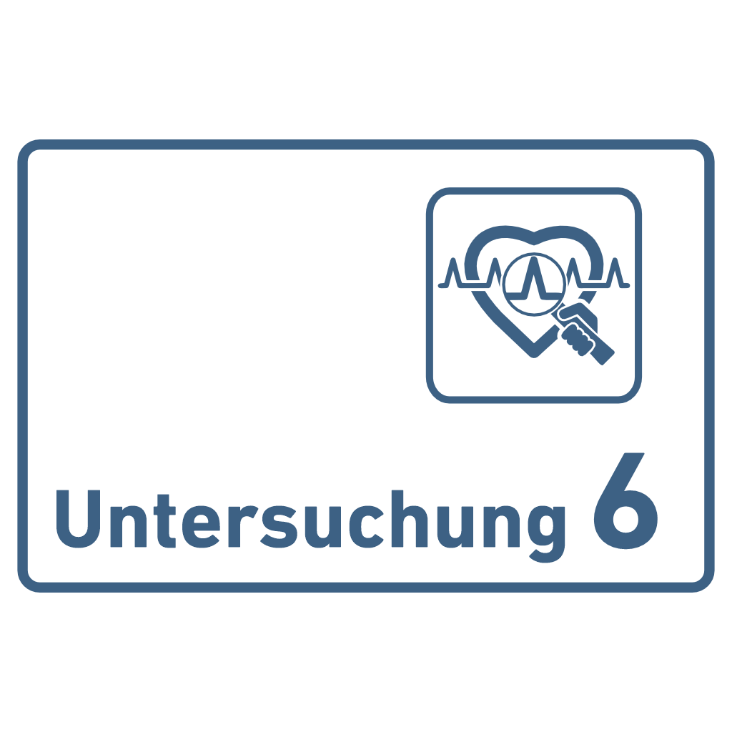 Untersuchung 1-9 mit Piktogramm Praxisschild Acrylglas-Folienaufkleber in 130 x 200 mm zum Kleben