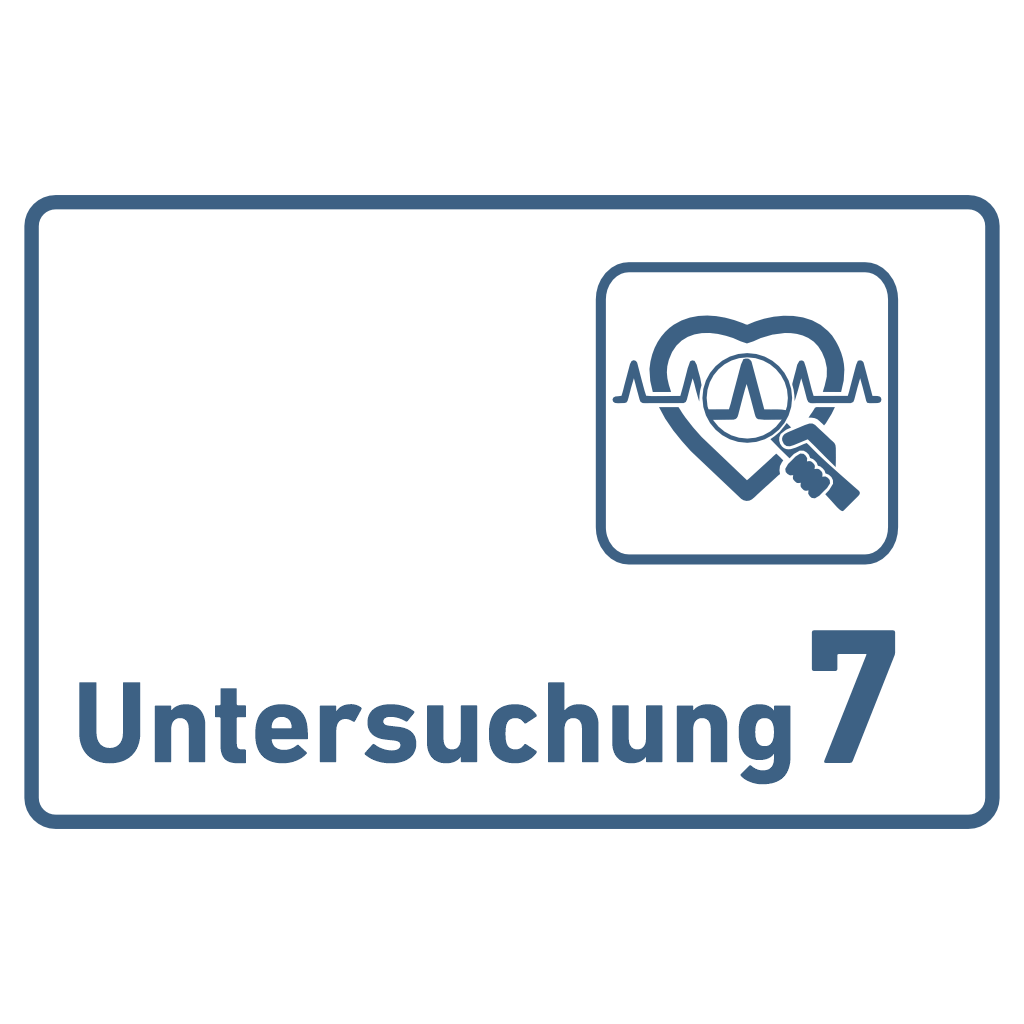 Untersuchung 1-9 mit Piktogramm Praxisschild Acrylglas-Folienaufkleber in 130 x 200 mm zum Kleben