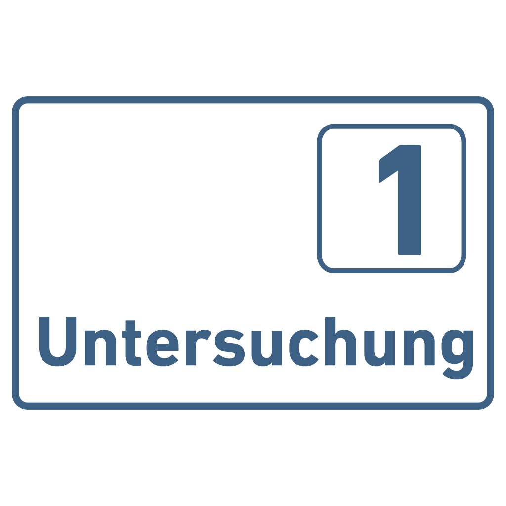 Untersuchung 1-9 Praxisschild Acrylglas-Folienaufkleber in 130 x 200 mm zum Kleben