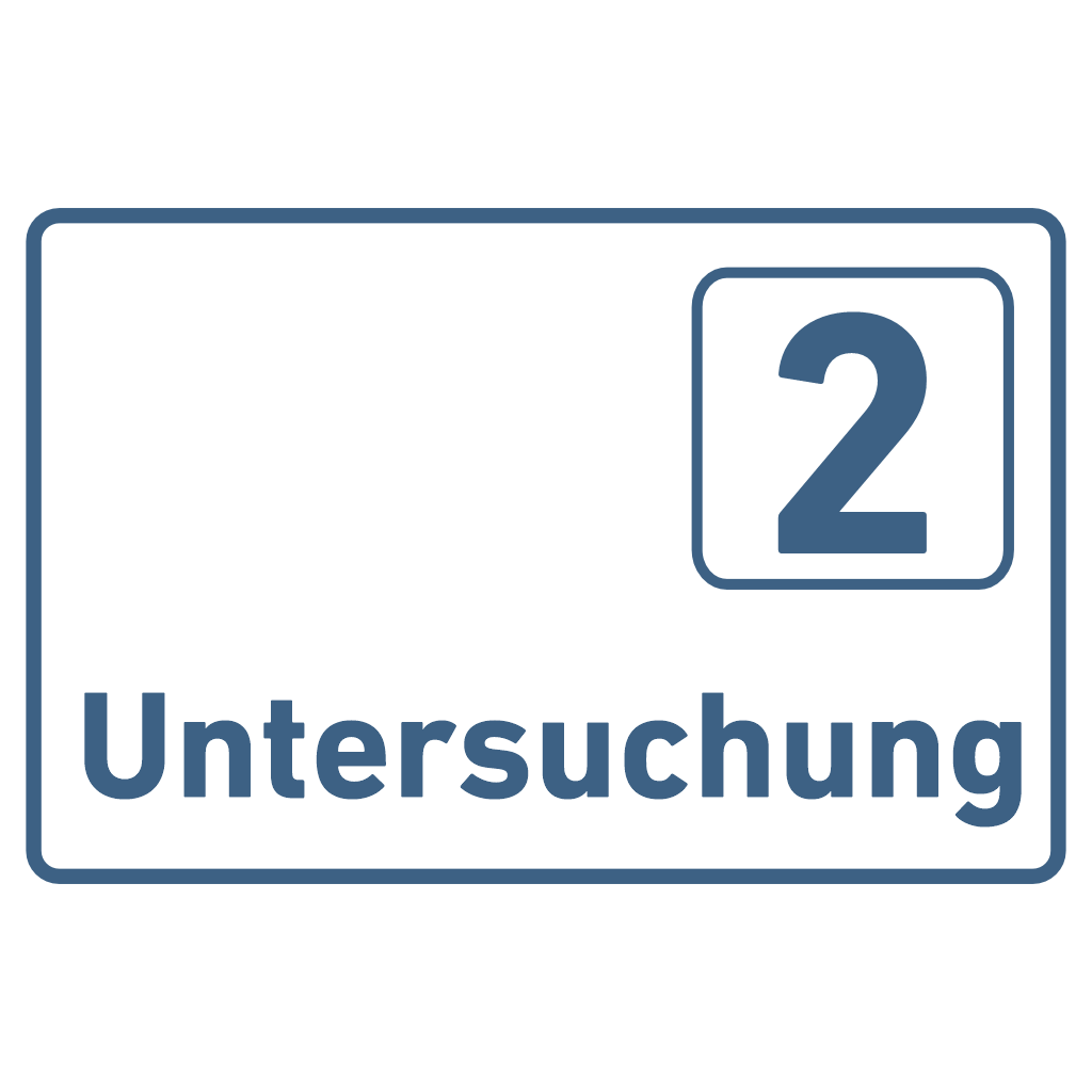 Untersuchung 1-9 Praxisschild Acrylglas-Folienaufkleber in 130 x 200 mm zum Kleben