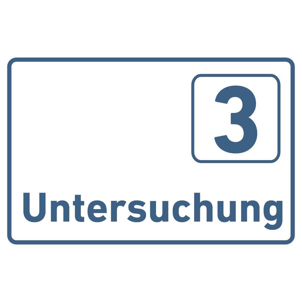 Untersuchung 1-9 Praxisschild Acrylglas-Folienaufkleber in 130 x 200 mm zum Kleben