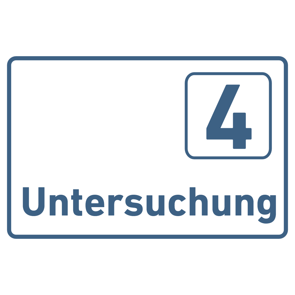 Untersuchung 1-9 Praxisschild Acrylglas-Folienaufkleber in 130 x 200 mm zum Kleben