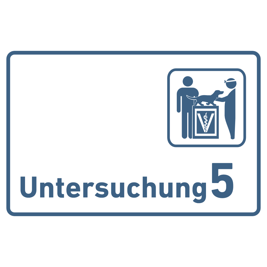 Untersuchung 1-9 mit Piktogramm Tierarzt Praxisschild Acrylglas-Folienaufkleber in 130 x 200 mm zum Kleben