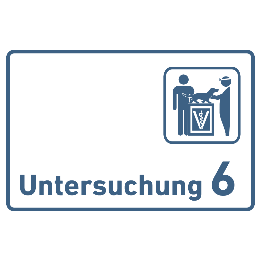 Untersuchung 1-9 mit Piktogramm Tierarzt Praxisschild Acrylglas-Folienaufkleber in 130 x 200 mm zum Kleben