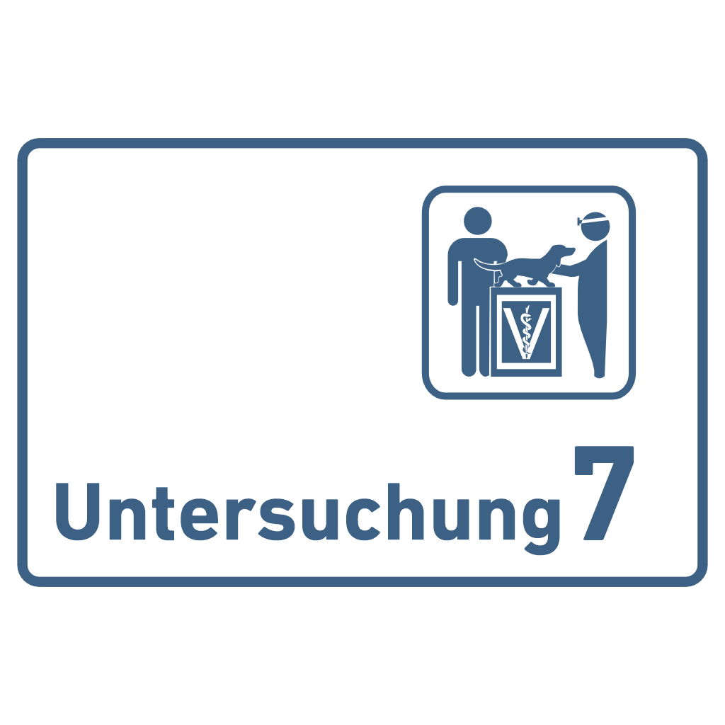 Untersuchung 1-9 mit Piktogramm Tierarzt Praxisschild Acrylglas-Folienaufkleber in 130 x 200 mm zum Kleben