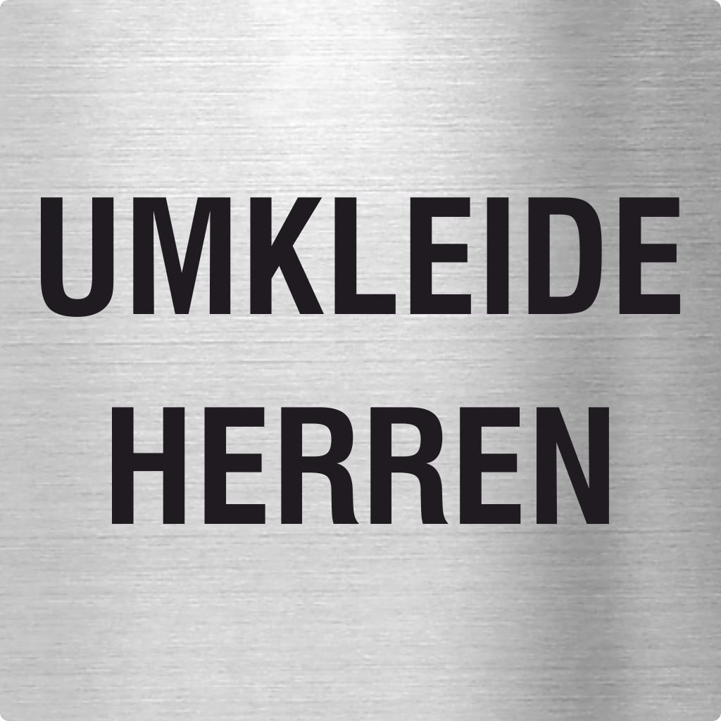 Piktogramm Umkleide Herren Text Edelstahl Piktogramme Umkleide Herren Text 70x70mm