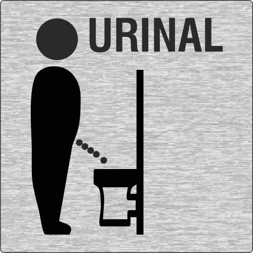 Piktogramme Urinal Edelstahl Piktogramme Urinal online-tuerschilder.com 70x70mm