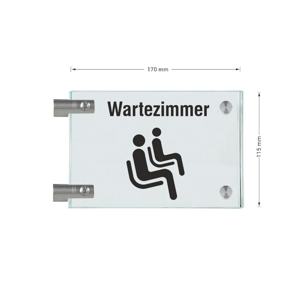 Fahnenschilder Wartezimmer Piktogramm und Text 4